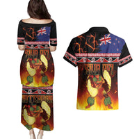 Aotearoa Siva Afi Couples Matching Puletasi and Hawaiian Shirt Tribal Performers of Aotearoa Fire Knife Dancing LT03 - Polynesian Pride
