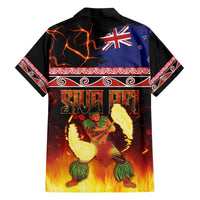 Aotearoa Siva Afi Family Matching Off The Shoulder Long Sleeve Dress and Hawaiian Shirt Tribal Performers of Aotearoa Fire Knife Dancing LT03 - Polynesian Pride