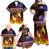 Aotearoa Siva Afi Family Matching Off Shoulder Maxi Dress and Hawaiian Shirt Tribal Performers of Aotearoa Fire Knife Dancing LT03 - Polynesian Pride