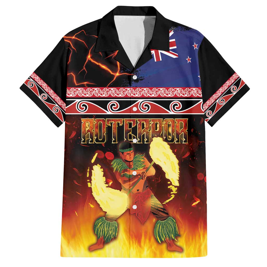 Aotearoa Siva Afi Family Matching Summer Maxi Dress and Hawaiian Shirt Tribal Performers of Aotearoa Fire Knife Dancing LT03 Dad's Shirt - Short Sleeve Black - Polynesian Pride