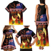 Aotearoa Siva Afi Family Matching Tank Maxi Dress and Hawaiian Shirt Tribal Performers of Aotearoa Fire Knife Dancing LT03 - Polynesian Pride