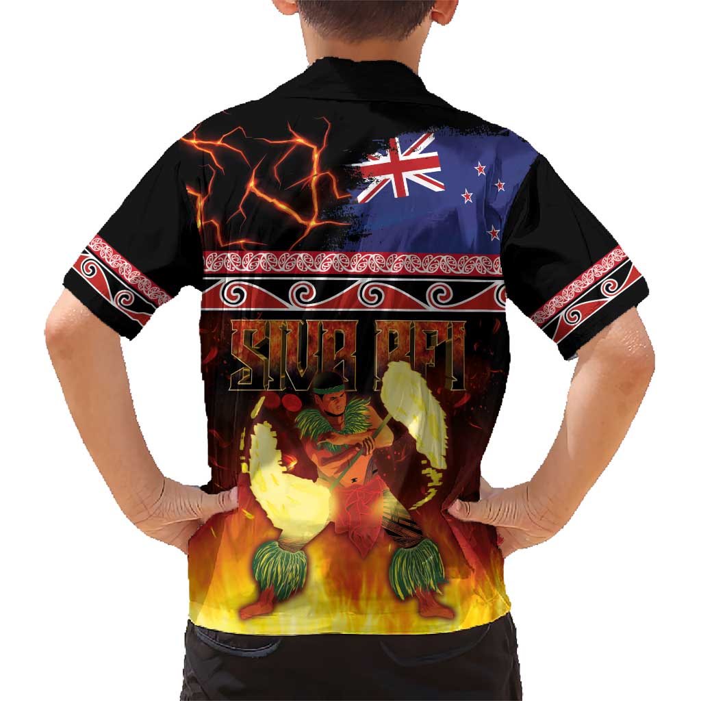 Aotearoa Siva Afi Kid Hawaiian Shirt Tribal Performers of Aotearoa Fire Knife Dancing LT03 - Polynesian Pride