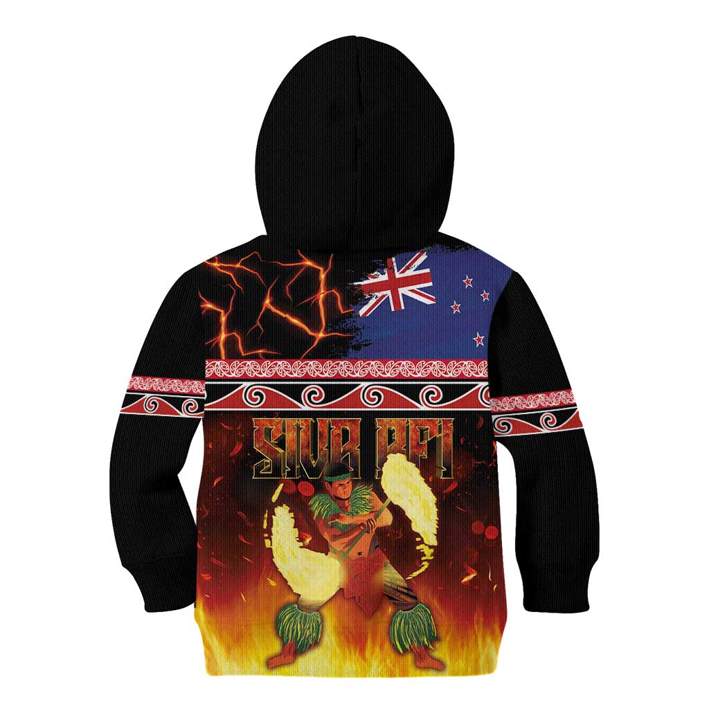 Aotearoa Siva Afi Kid Hoodie Tribal Performers of Aotearoa Fire Knife Dancing LT03 - Polynesian Pride