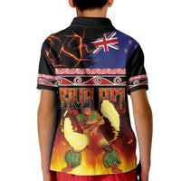Aotearoa Siva Afi Kid Polo Shirt Tribal Performers of Aotearoa Fire Knife Dancing LT03 - Polynesian Pride