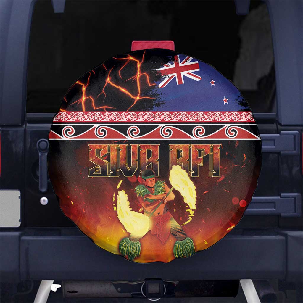 Aotearoa Siva Afi Spare Tire Cover Tribal Performers of Aotearoa Fire Knife Dancing LT03 - Polynesian Pride