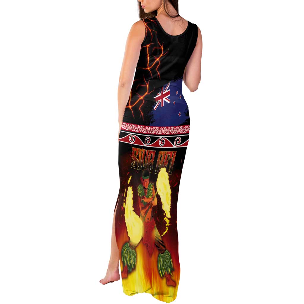 Aotearoa Siva Afi Tank Maxi Dress Tribal Performers of Aotearoa Fire Knife Dancing LT03 - Polynesian Pride