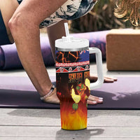 Aotearoa Siva Afi Tumbler With Handle Tribal Performers of Aotearoa Fire Knife Dancing