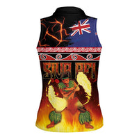 Aotearoa Siva Afi Women Sleeveless Polo Shirt Tribal Performers of Aotearoa Fire Knife Dancing LT03 - Polynesian Pride
