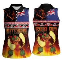 Aotearoa Siva Afi Women Sleeveless Polo Shirt Tribal Performers of Aotearoa Fire Knife Dancing LT03 - Polynesian Pride