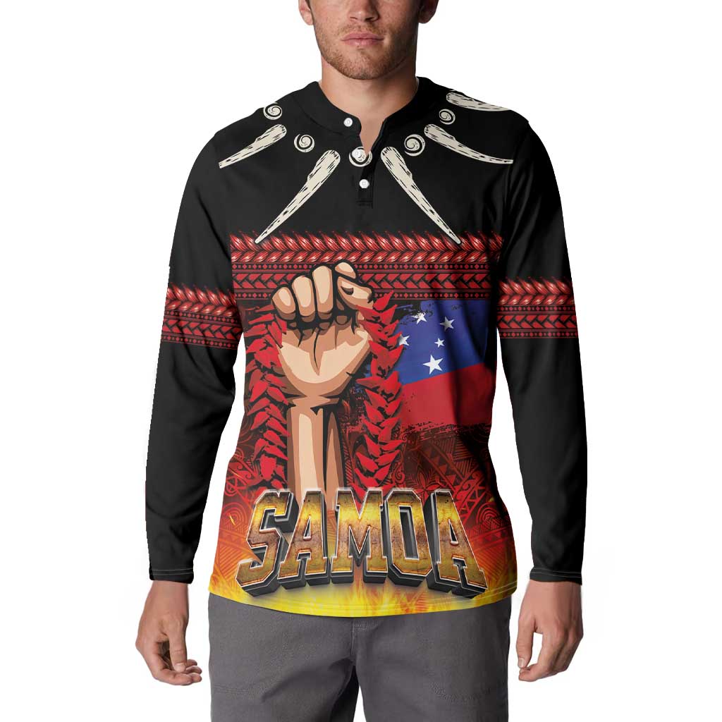 Personalised Samoan Spirit - Samoa Tribal Heritage Button Sweatshirt