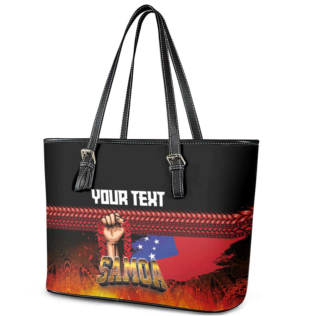 Personalised Samoan Spirit - Samoa Tribal Heritage Leather Tote Bag