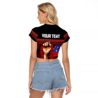 Personalised Samoan Spirit - Samoa Tribal Heritage Raglan Cropped T Shirt