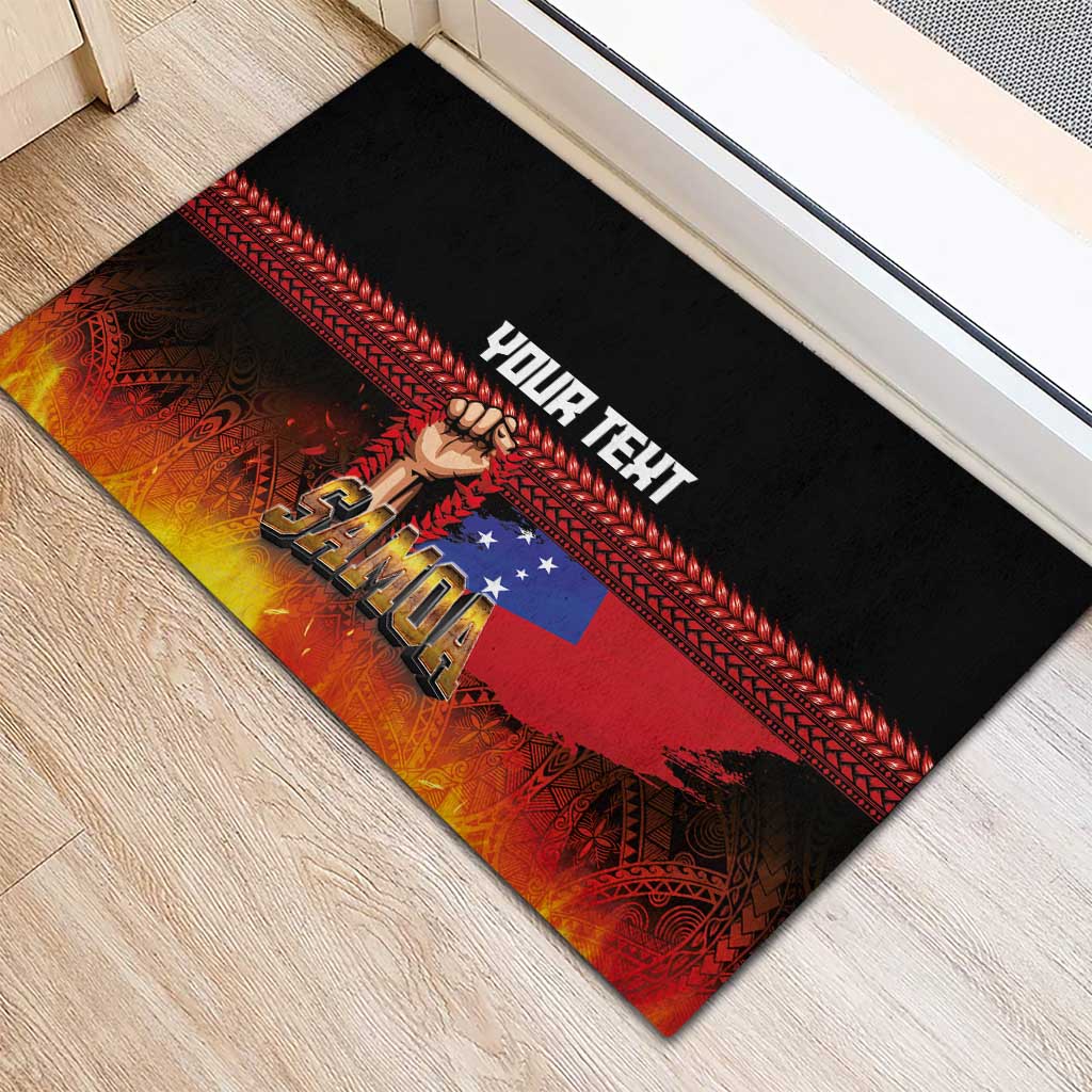 Personalised Samoan Spirit - Samoa Tribal Heritage Rubber Doormat LT03 - Polynesian Pride