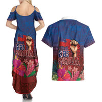 Proud of Samoa Couples Matching Summer Maxi Dress and Hawaiian Shirt Ula Nifo with Samoa 685 and Hibiscus Tapa Tribal Pattern LT03 - Polynesian Pride