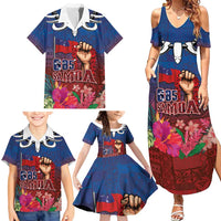 Proud of Samoa Family Matching Summer Maxi Dress and Hawaiian Shirt Ula Nifo with Samoa 685 and Hibiscus Tapa Tribal Pattern LT03 - Polynesian Pride