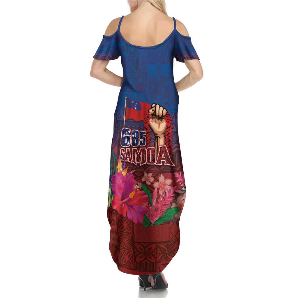 Proud of Samoa Family Matching Summer Maxi Dress and Hawaiian Shirt Ula Nifo with Samoa 685 and Hibiscus Tapa Tribal Pattern LT03 - Polynesian Pride