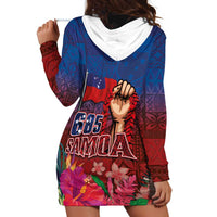 Proud of Samoa Hoodie Dress Ula Nifo with Samoa 685 and Hibiscus Tapa Tribal Pattern LT03 - Polynesian Pride