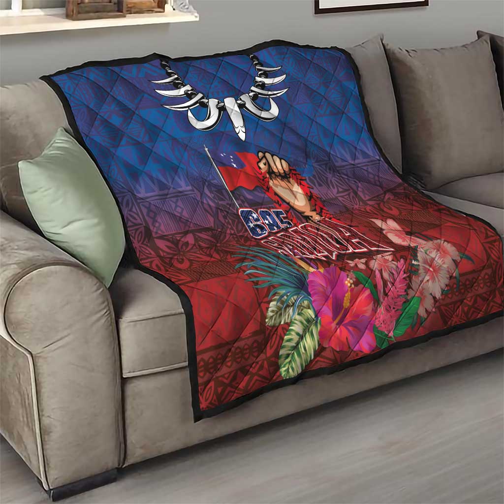 Proud of Samoa Quilt Ula Nifo with Samoa 685 and Hibiscus Tapa Tribal Pattern