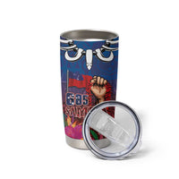 Proud of Samoa 685 Tumbler Cup Ula Nifo and Hibiscus Tapa Tribal Pattern