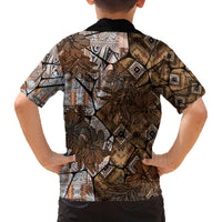 Fiji Masi Tapa Tribal Family Matching Long Sleeve Bodycon Dress and Hawaiian Shirt Old Hibiscus Vintage Style LT03 - Polynesian Pride