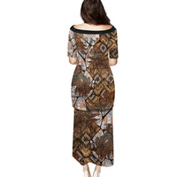 Fiji Masi Tapa Tribal Family Matching Puletasi and Hawaiian Shirt Old Hibiscus Vintage Style LT03 - Polynesian Pride