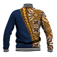Samoan Siapo Baseball Jacket Tatau Pattern Half Style LT03 - Polynesian Pride
