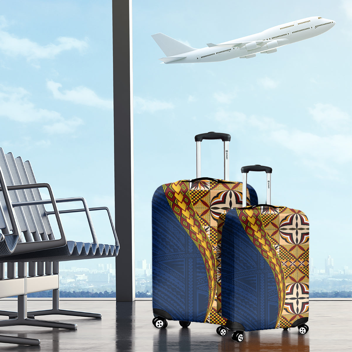 Samoan Siapo Luggage Cover Tatau Pattern Half Style LT03 - Polynesian Pride