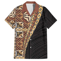 Samoan Siapo Family Matching Short Sleeve Bodycon Dress and Hawaiian Shirt - Tatau Pattern Half Style Retro Mode LT03