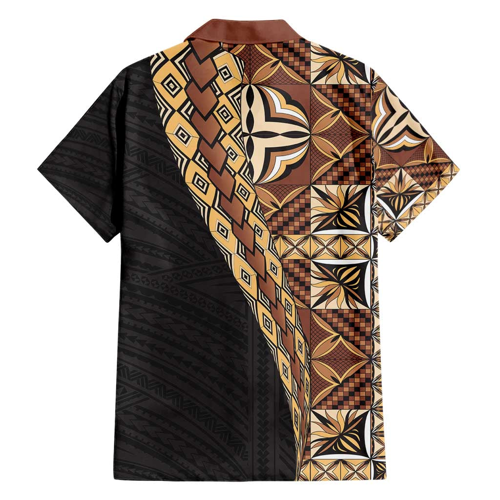 Samoan Siapo Family Matching Short Sleeve Bodycon Dress and Hawaiian Shirt - Tatau Pattern Half Style Retro Mode LT03