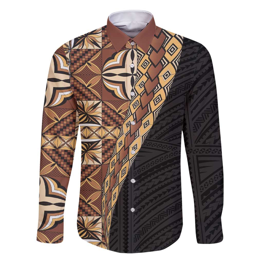 Samoan Siapo Family Matching Short Sleeve Bodycon Dress and Hawaiian Shirt - Tatau Pattern Half Style Retro Mode LT03