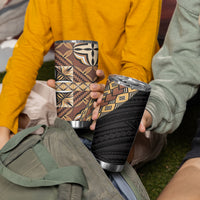 Samoan Siapo Tumbler Cup Tatau Pattern Half Style Retro Mode