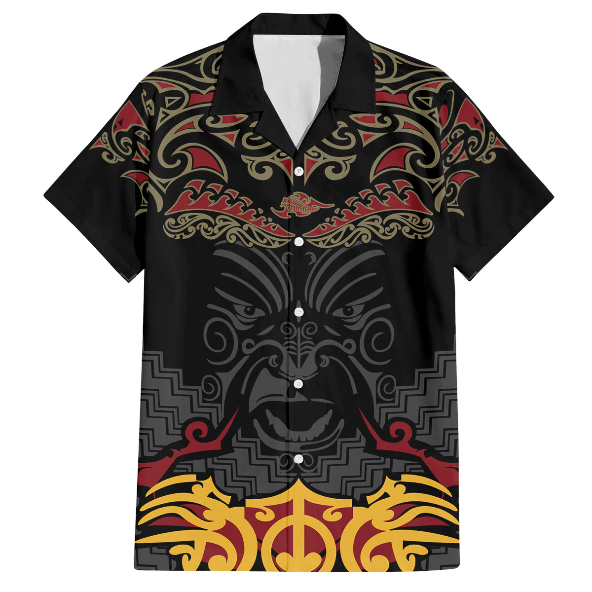Custom New Zealand Rugby Family Matching Off Shoulder Short Dress and Hawaiian Shirt Black Fern Maori Tribal Pattern LT03 Dad's Shirt - Short Sleeve Black - Polynesian Pride