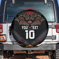 Custom New Zealand Rugby Spare Tire Cover Black Fern Maori Tribal Pattern LT03 Black - Polynesian Pride