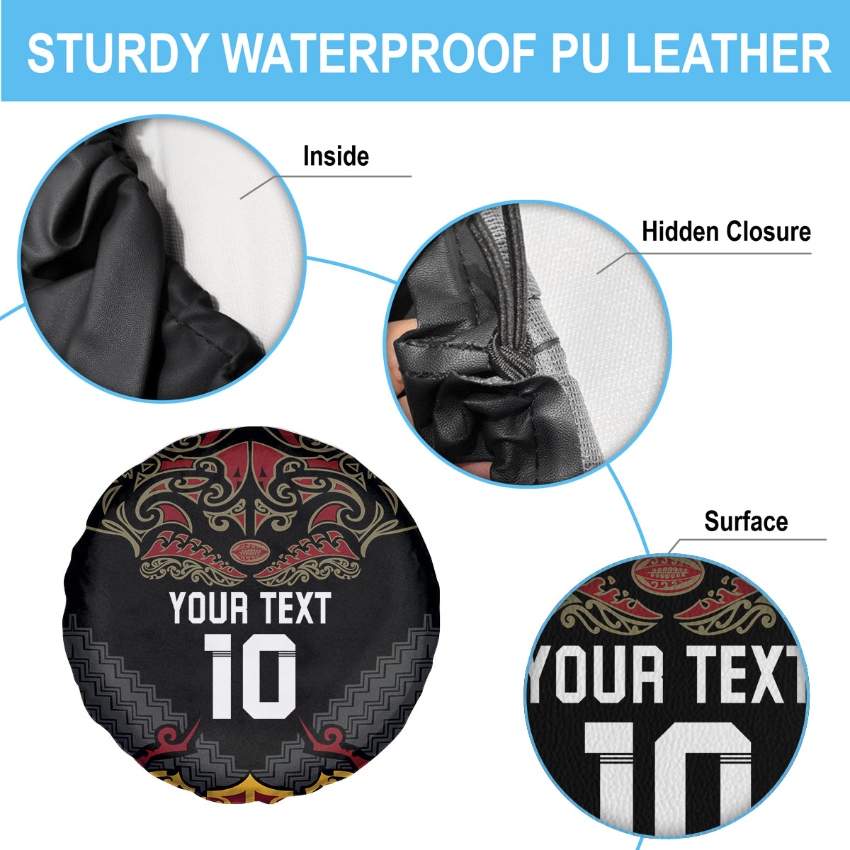 Custom New Zealand Rugby Spare Tire Cover Black Fern Maori Tribal Pattern LT03 - Polynesian Pride
