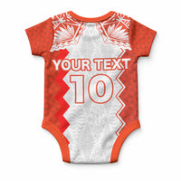 Custom Tonga Rugby Baby Onesie Ikale Tahi Ngatu Tribal Pattern LT03 - Polynesian Pride