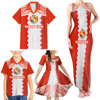 Custom Tonga Rugby Family Matching Tank Maxi Dress and Hawaiian Shirt Ikale Tahi Ngatu Tribal Pattern LT03 - Polynesian Pride