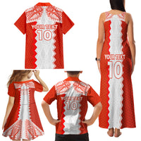 Custom Tonga Rugby Family Matching Tank Maxi Dress and Hawaiian Shirt Ikale Tahi Ngatu Tribal Pattern LT03 - Polynesian Pride