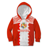 Custom Tonga Rugby Kid Hoodie Ikale Tahi Ngatu Tribal Pattern LT03 Hoodie Orange - Polynesian Pride