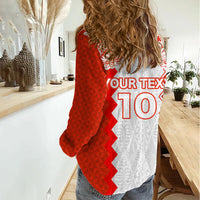 Custom Tonga Rugby Women Casual Shirt Ikale Tahi Ngatu Tribal Pattern LT03 - Polynesian Pride