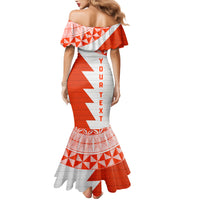 Custom Tonga Rugby Family Matching Mermaid Dress and Hawaiian Shirt Ikale Tahi Ngatu Tribal Pattern Half Style LT03 - Polynesian Pride