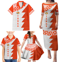 Custom Tonga Rugby Family Matching Puletasi and Hawaiian Shirt Ikale Tahi Ngatu Tribal Pattern Half Style LT03 - Polynesian Pride