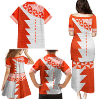 Custom Tonga Rugby Family Matching Puletasi and Hawaiian Shirt Ikale Tahi Ngatu Tribal Pattern Half Style LT03 - Polynesian Pride