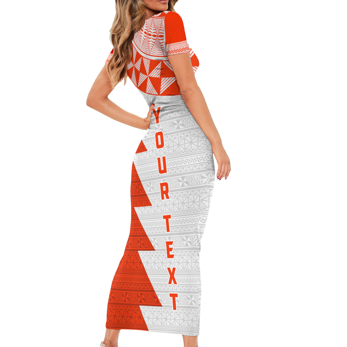 Custom Tonga Rugby Family Matching Short Sleeve Bodycon Dress and Hawaiian Shirt Ikale Tahi Ngatu Tribal Pattern Half Style LT03 - Polynesian Pride