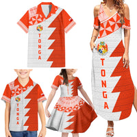 Custom Tonga Rugby Family Matching Summer Maxi Dress and Hawaiian Shirt Ikale Tahi Ngatu Tribal Pattern Half Style LT03 - Polynesian Pride