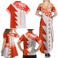 Custom Tonga Rugby Family Matching Summer Maxi Dress and Hawaiian Shirt Ikale Tahi Ngatu Tribal Pattern Half Style LT03 - Polynesian Pride