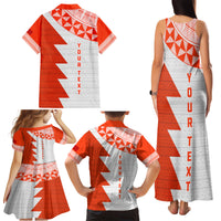 Custom Tonga Rugby Family Matching Tank Maxi Dress and Hawaiian Shirt Ikale Tahi Ngatu Tribal Pattern Half Style LT03 - Polynesian Pride