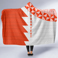 Custom Tonga Rugby Hooded Blanket Ikale Tahi Ngatu Tribal Pattern Half Style LT03 - Polynesian Pride