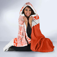 Custom Tonga Rugby Hooded Blanket Ikale Tahi Ngatu Tribal Pattern Half Style LT03 - Polynesian Pride