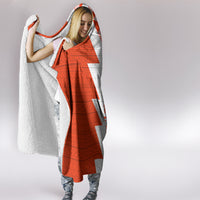 Custom Tonga Rugby Hooded Blanket Ikale Tahi Ngatu Tribal Pattern Half Style LT03 - Polynesian Pride