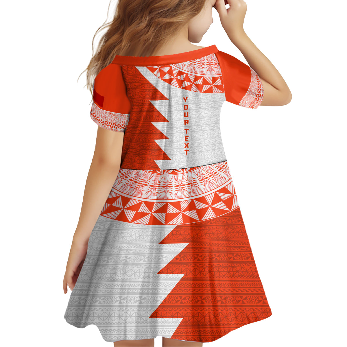 Custom Tonga Rugby Kid Short Sleeve Dress Ikale Tahi Ngatu Tribal Pattern Half Style LT03 - Polynesian Pride